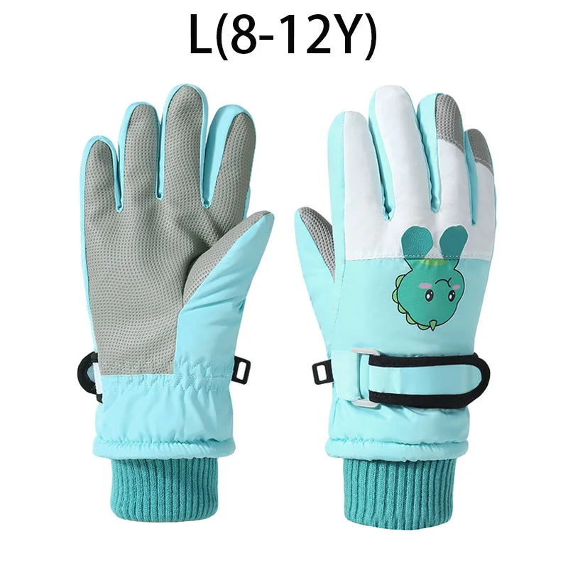 Cartoon Kids Gloves Thickened Warm Winter Ski FiveFinger