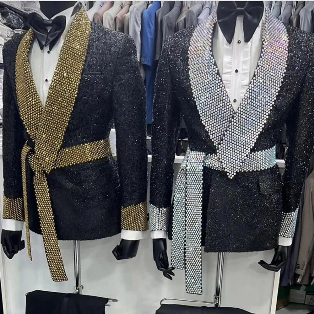 Attractive Men's Suits Tailored Latest Designer Sparkly Jacket