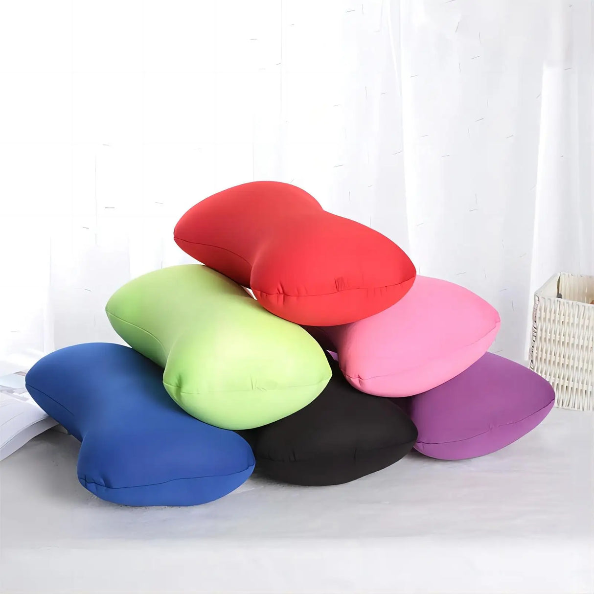 Bone Shape Roll Pillow Mini Cushion Microbead Back