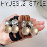 Elegant Faux Pearl Hair Ties High Elastic Seamless