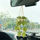 NEW Cute Potted Plants Crochet Car Basket,Hanging Plant