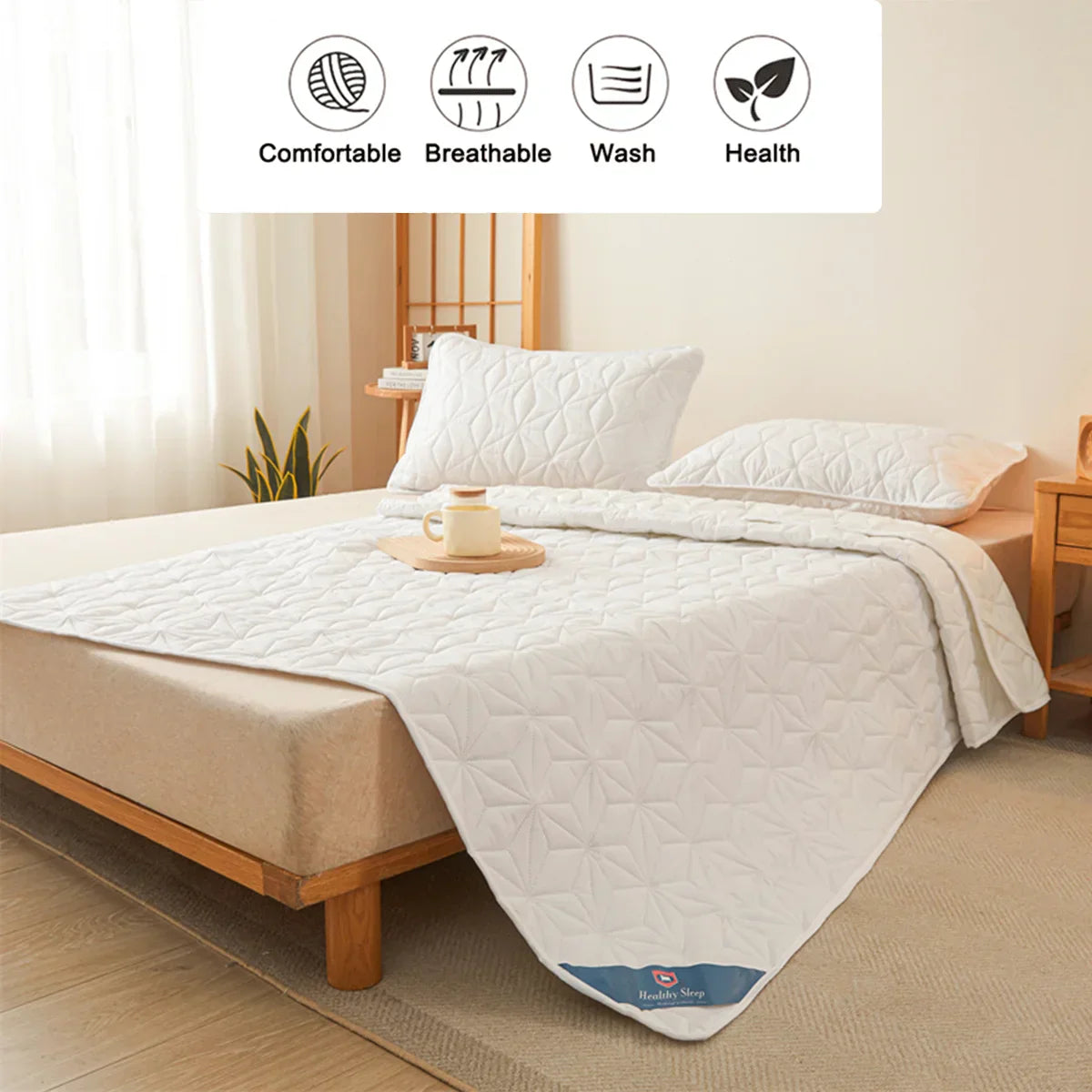 Waterproof Mattress Protector - Breathable Noiseless Mattress Cover