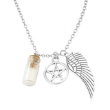 Movie Supernatural Dean Leather Rope Coppery Pendant Necklace