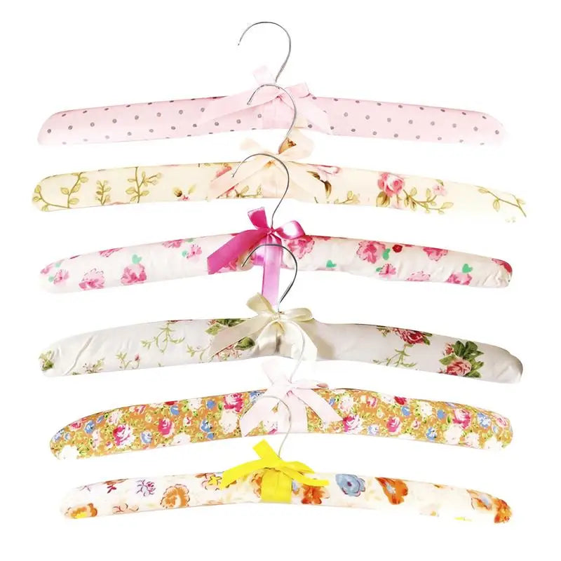 6pcs Colorful Blossom Sponge Padded Clothes Hanger Resistance