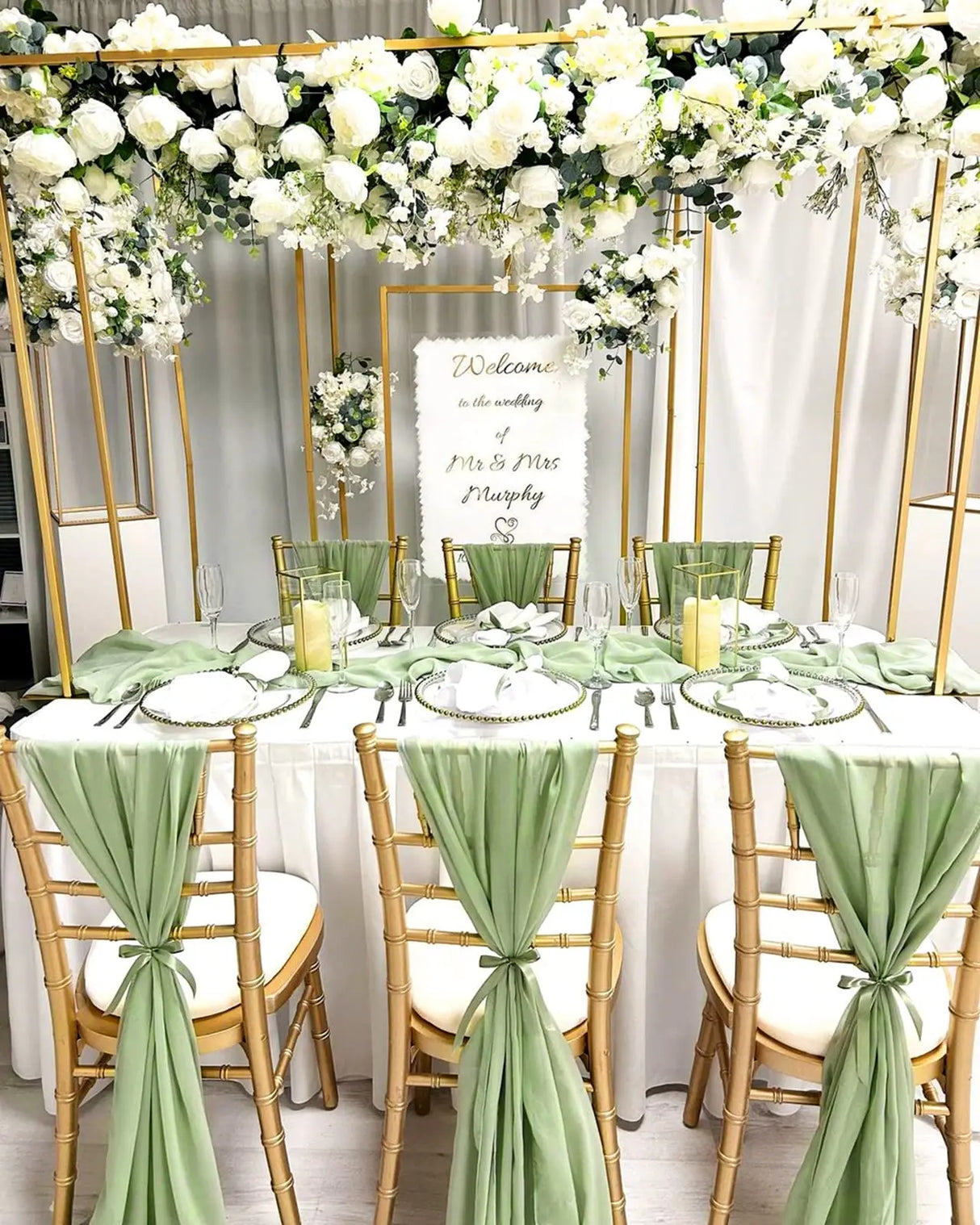 10pcs Wedding Chair Decors Chiffon Chair Sashes Wedding