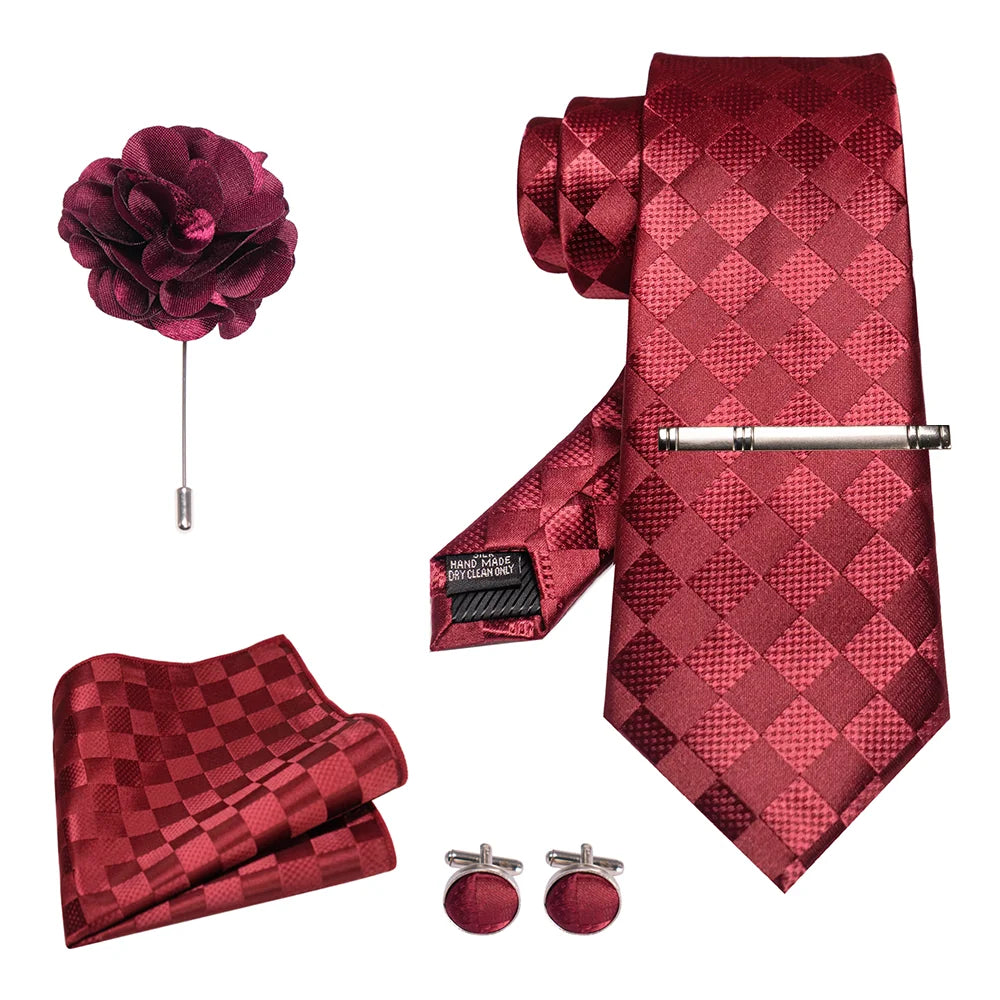 EASTEPIC 8 cm Red Blue Plaid Tie Paisley