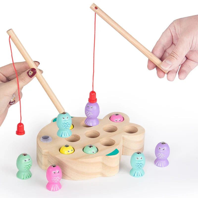 Wooden Fishing Game Kids Montessori Educational Toy Set