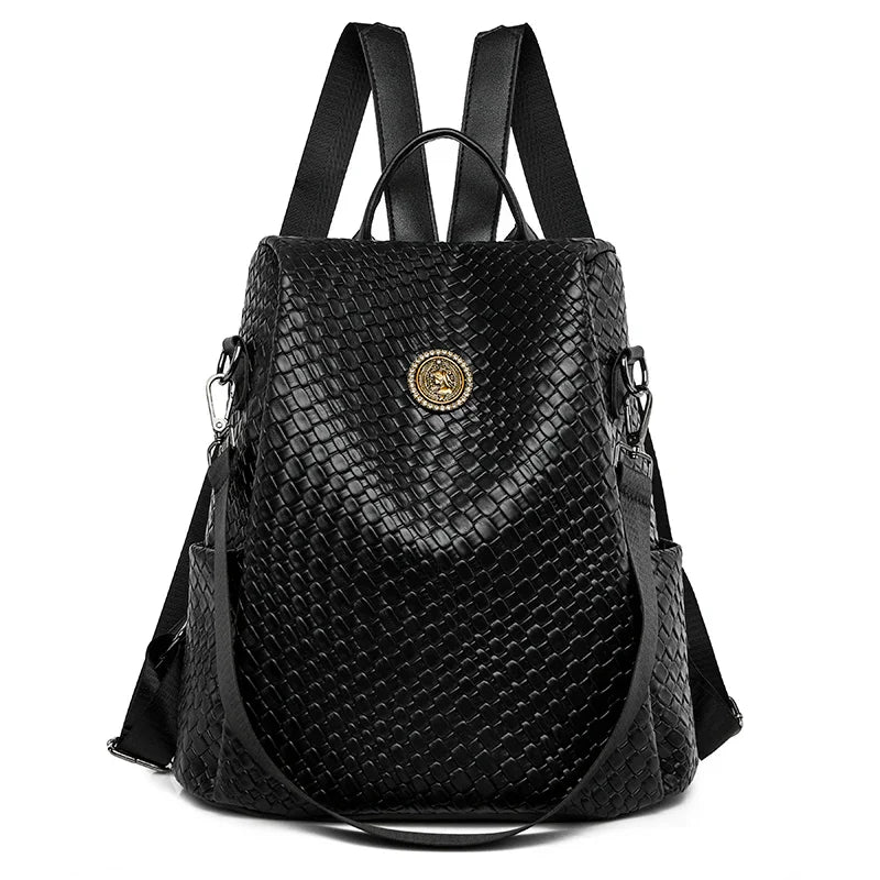 Fashion Rivet Decoration Backpack Women Small Square Plaid
