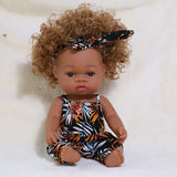 35cm Newborn Reborn African Doll Baby Simulation Soft