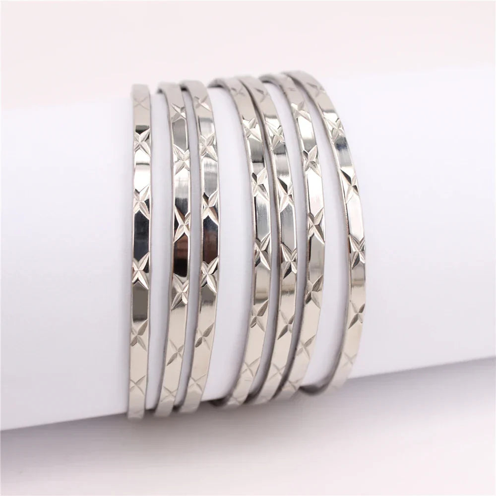 Classic and trendy stainless steel bracelet 7piece combination