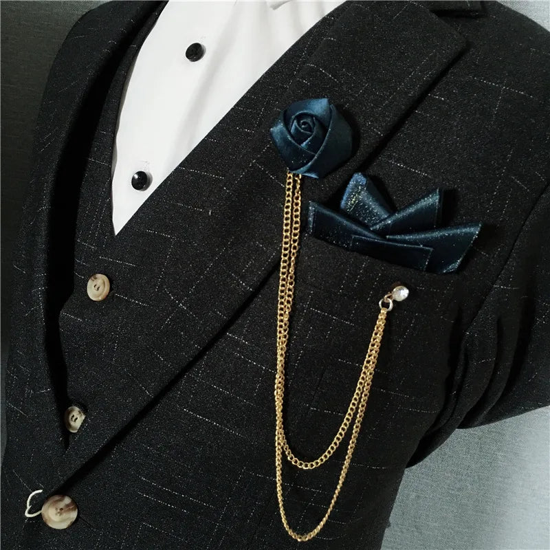Men's Bow Tie Corsage Pocket Towel Sets British