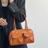 Vintage PU Leather Women Tote Handbag High Quality