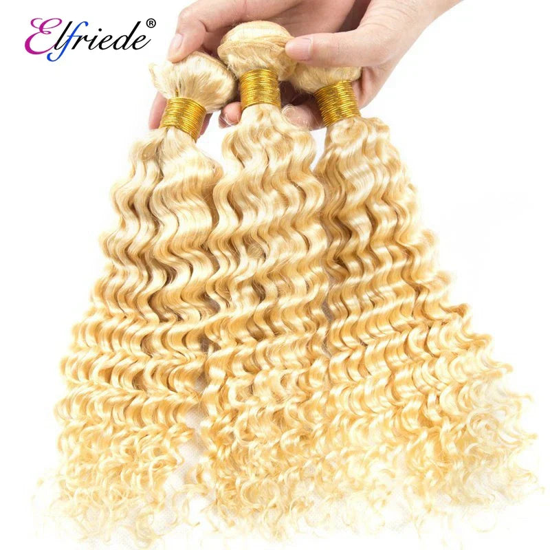Elfriede #613 Blonde Deep Wave Bundles with Frontal