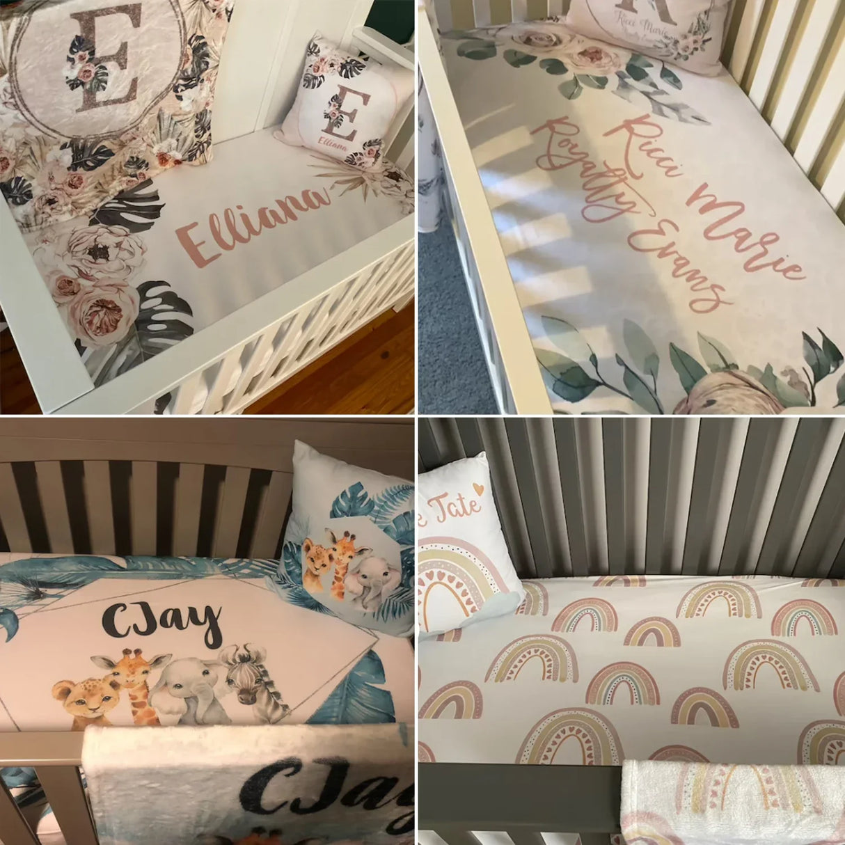 LVYZIHO Baby Boy Crib Bedding Set, Custom Name