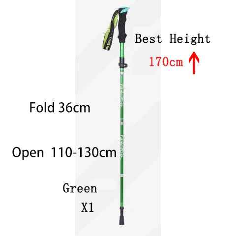 Outdoor Portable 5-Section Fold Trekking Pole Camping Walking