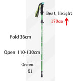 Outdoor Portable 5-Section Fold Trekking Pole Camping Walking