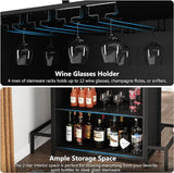 Tribesigns Home Bar Unit Cabinet with Footrest, Industrial