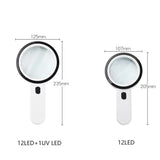 30X Handheld Magnifier Magnifying Glass with 12 LED