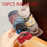 10Pcs Elastic Rubber Band Seamless Gradient Hair Rope