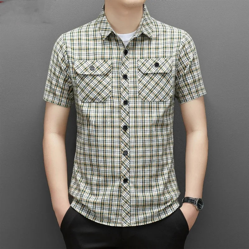 Summer Cotton Men's New in Shirt Slim Fit