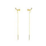 INS Star Long Tassel Ear Wire Trendy Silver