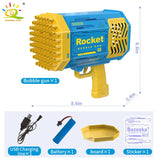 HUIQIBAO Bazooka Bubble Gun Rocket 69 Holes Bubbles