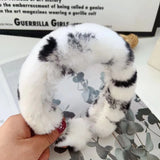 Real Rex Rabbit Hair Headband Fur Hairpin Korean