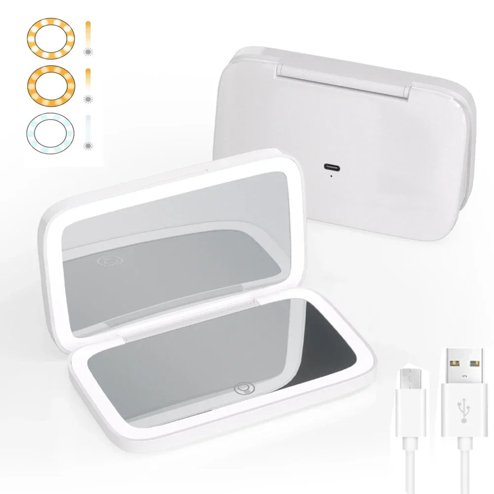 2-Sided LED Rechargeable Makeup Mirror with 5X Magnifying
