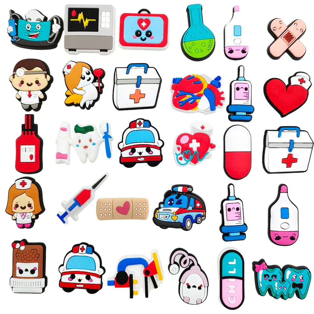 30pcs Doctor Nurse Shoe Charms Accessories for shoe