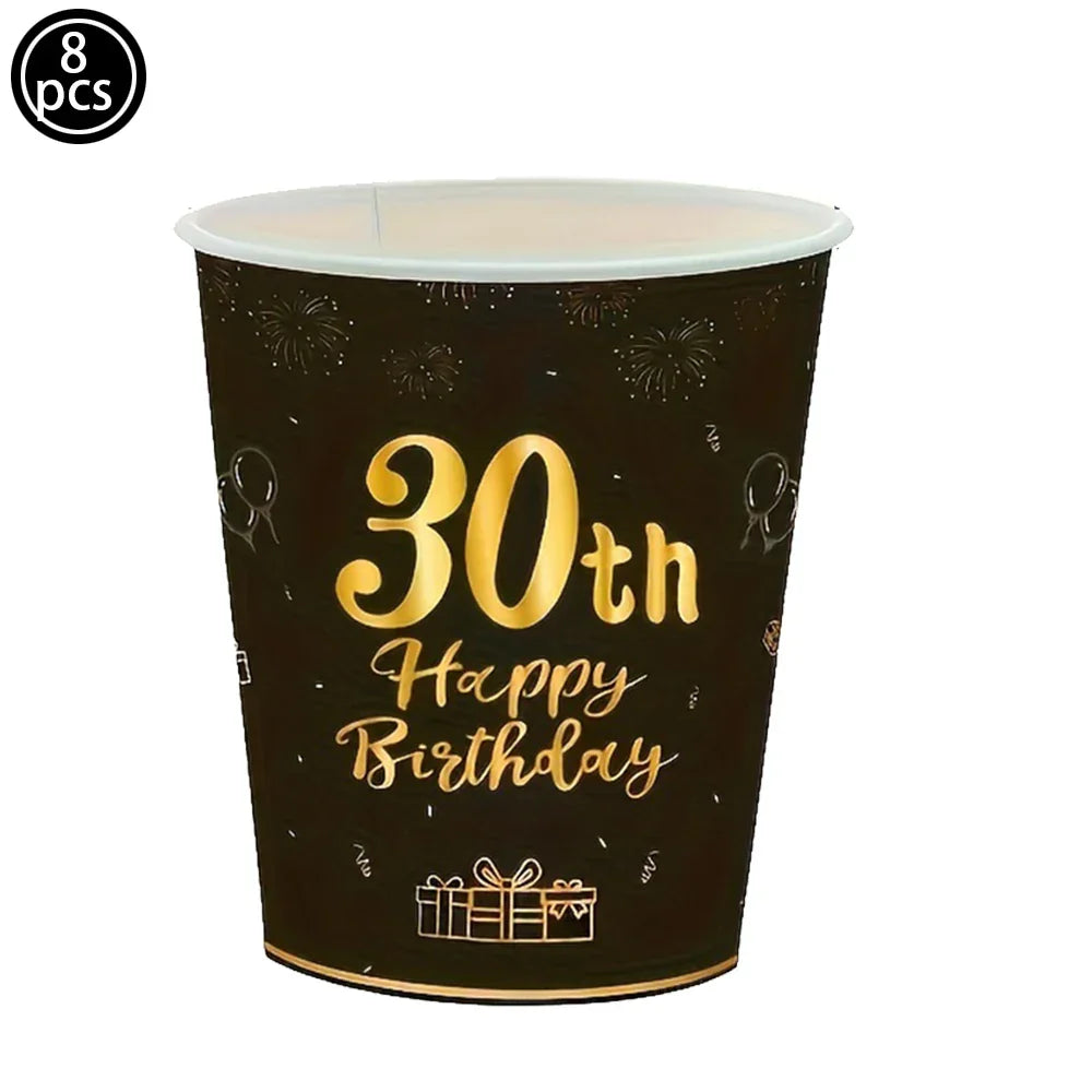 Men Women Birthday Disposable Tableware Party Decor 30