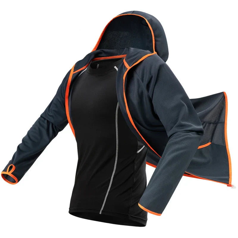 Ice Silk Hoodie Jacket Men Summer Lightweight Waterproof