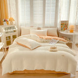 Seersucker Bedding Set Duvet Cover Flat Sheets Pillowcase