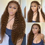 13x4 Glueless Deep Curly Chocolate Brown Lace Front