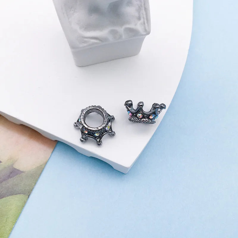 10PCS 4 Colors Rhinestone Insert Big Hole Crown