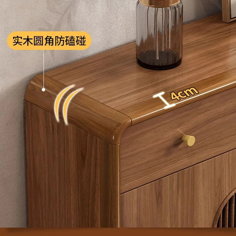 Retro Wood Shoe Cabinet Living Room Designer Space
