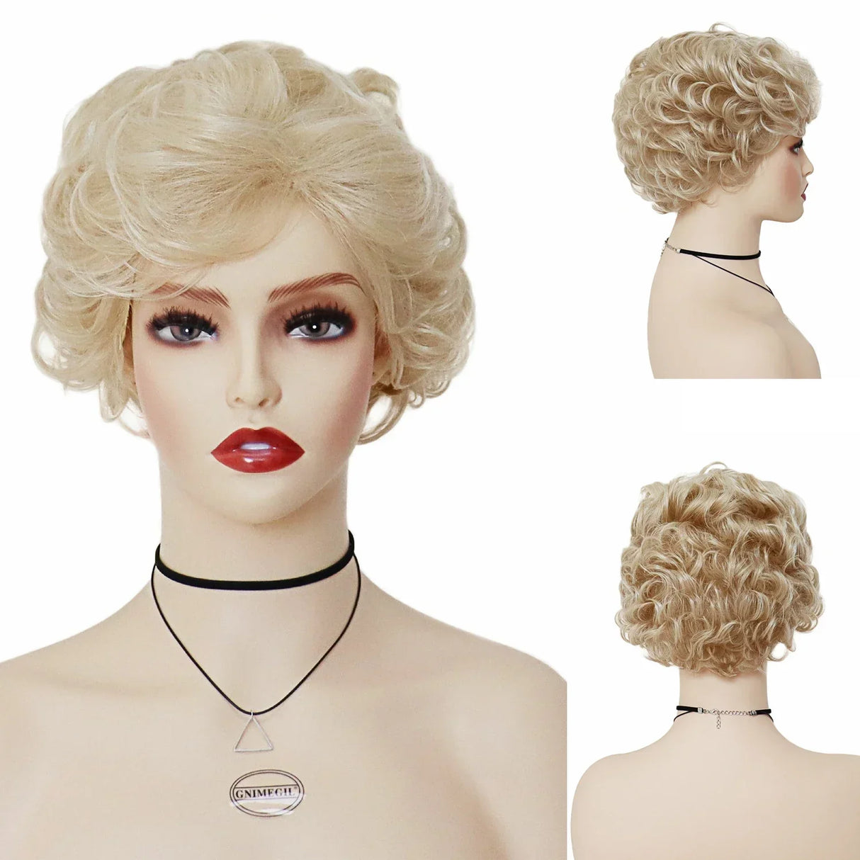 GNIMEGIL Synthetic Short Pixie Cut Wig Women Natural