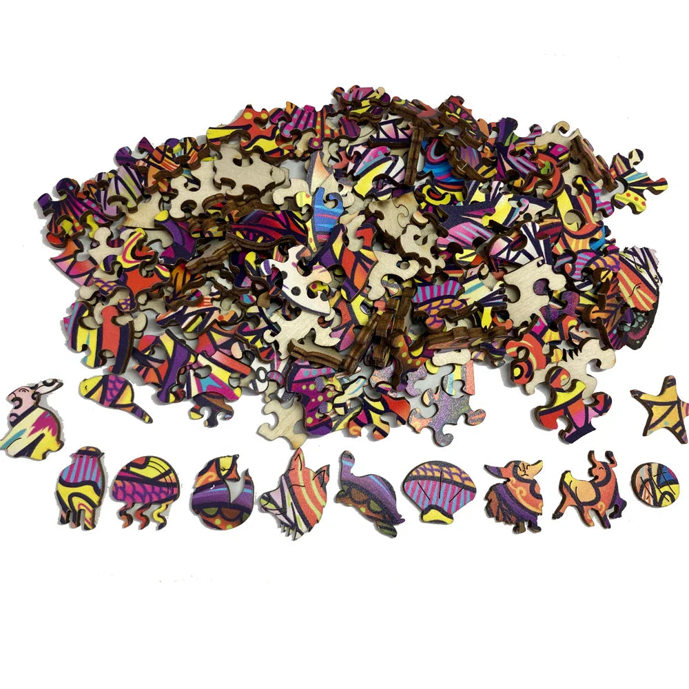 DIY Wooden Jigsaw Puzzle Turtle Puzzles Family Games