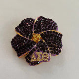 Handmade violet Greek sisters group purple flower brooch