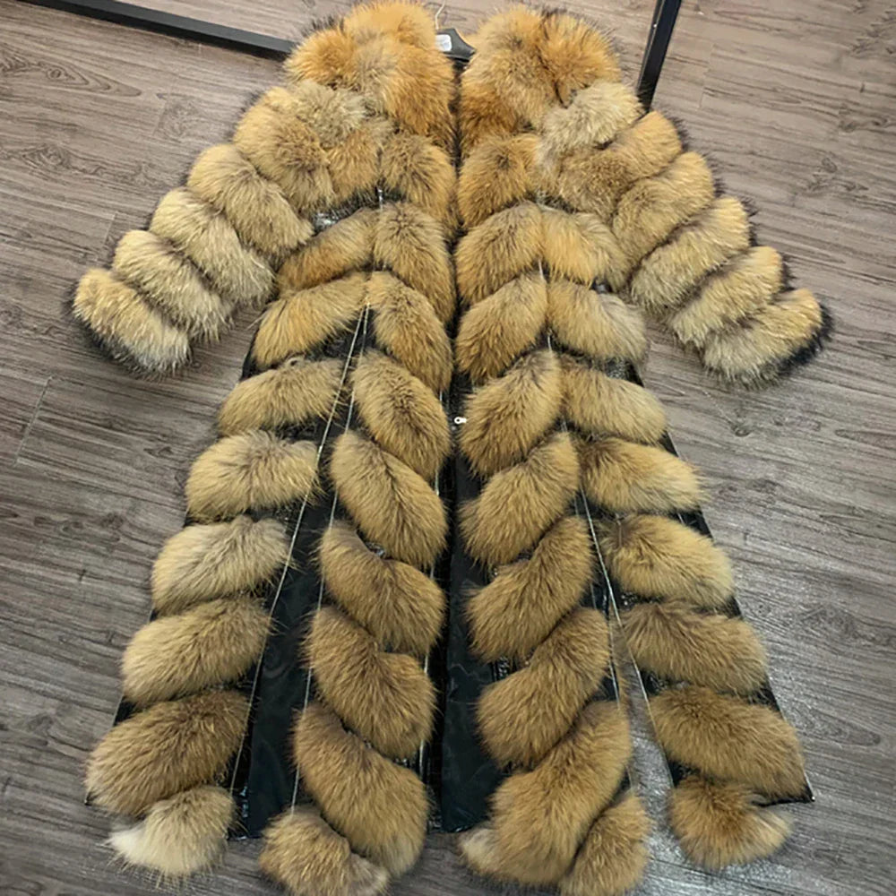 YOLOAgain 2024 Autumn Luxury Real Fox Fur Coat