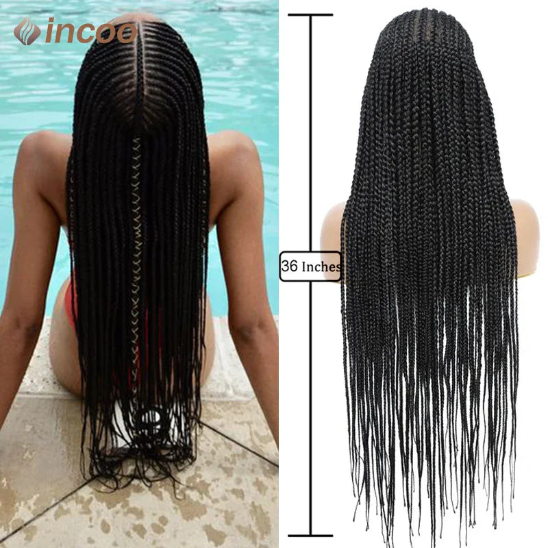 36 Inch Braid Wigs Lace Front Wig Cornrow