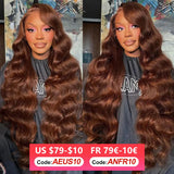 Chocolate Brown Body Wave Lace Front Wigs Human