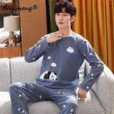 Big Size Autumn New Mens Casual Pajamas Set