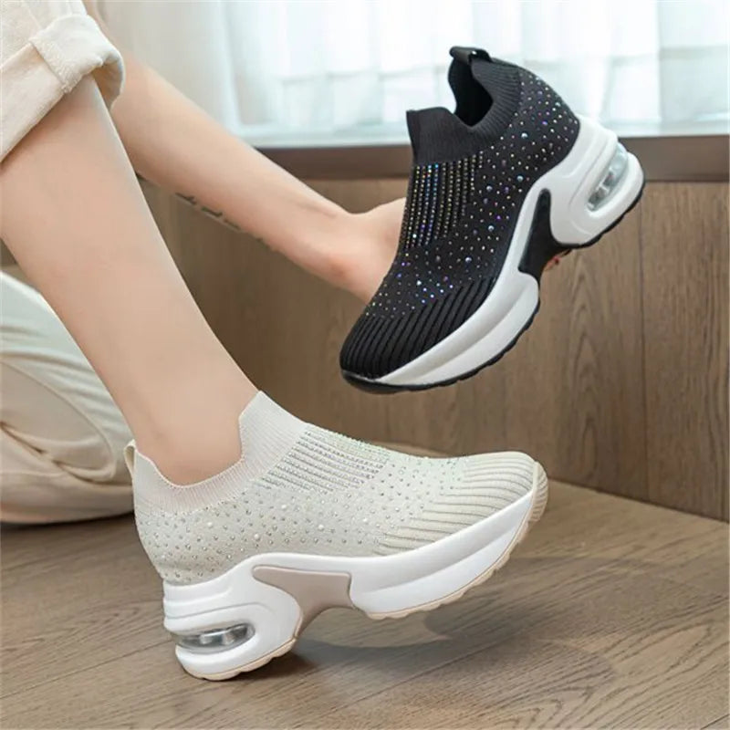 8CM Hidden Heels Women's Platform Sneakers