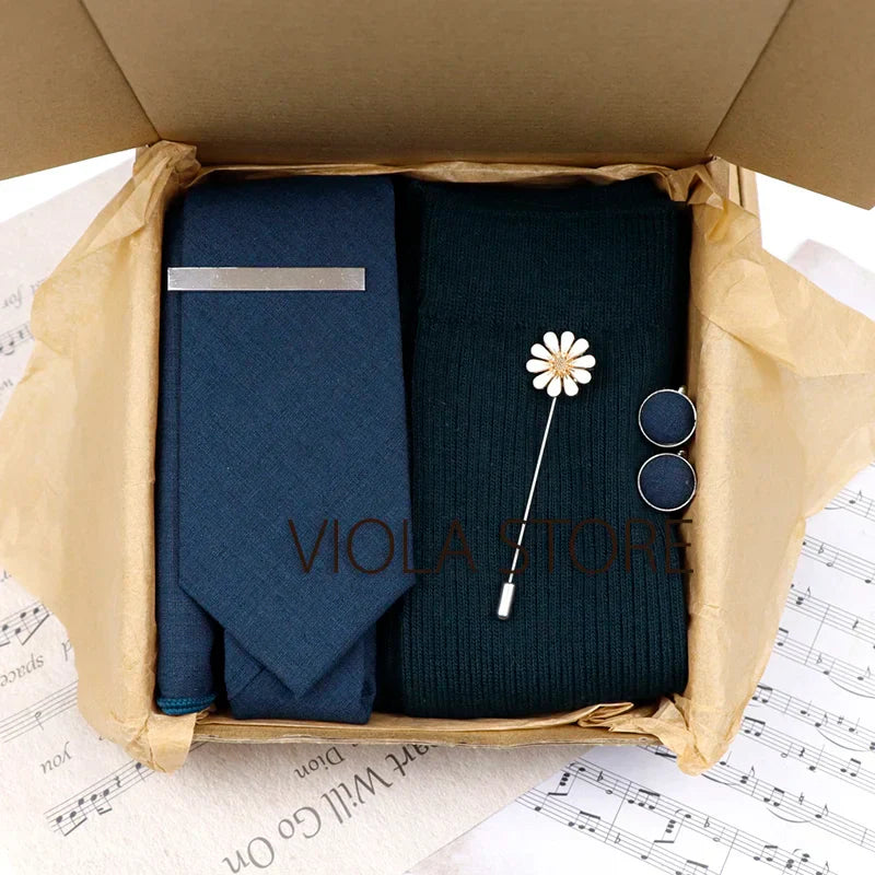 Viola Design 5PCS Gift Box Solid Cotton Sock