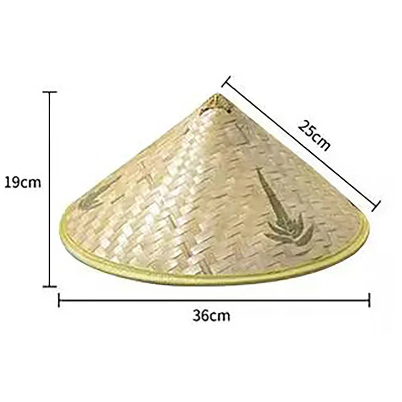 1PC Chinese Retro Bamboo Rattan Fisherman Hat Handmade