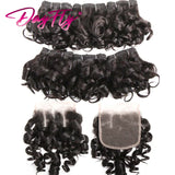 6+1/Lot Brazilian Hair Weaving With Closure Ombre Bouncy