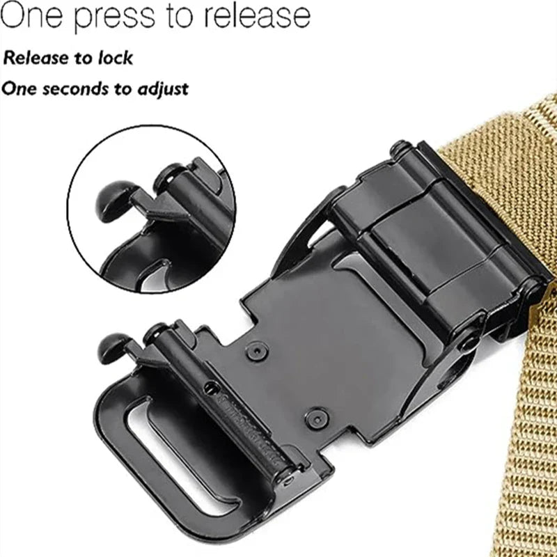 New Nylon Automatic Buckle Men Belt Outdoor Tooling