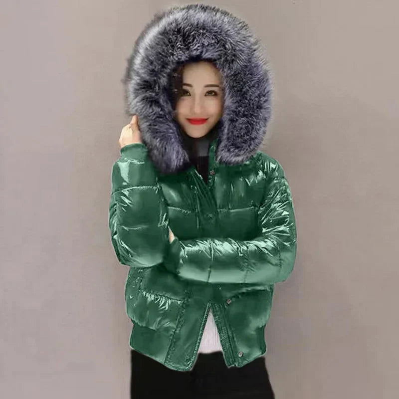 Fake Fur Parkas Waterproof Women Down Jacket 2023