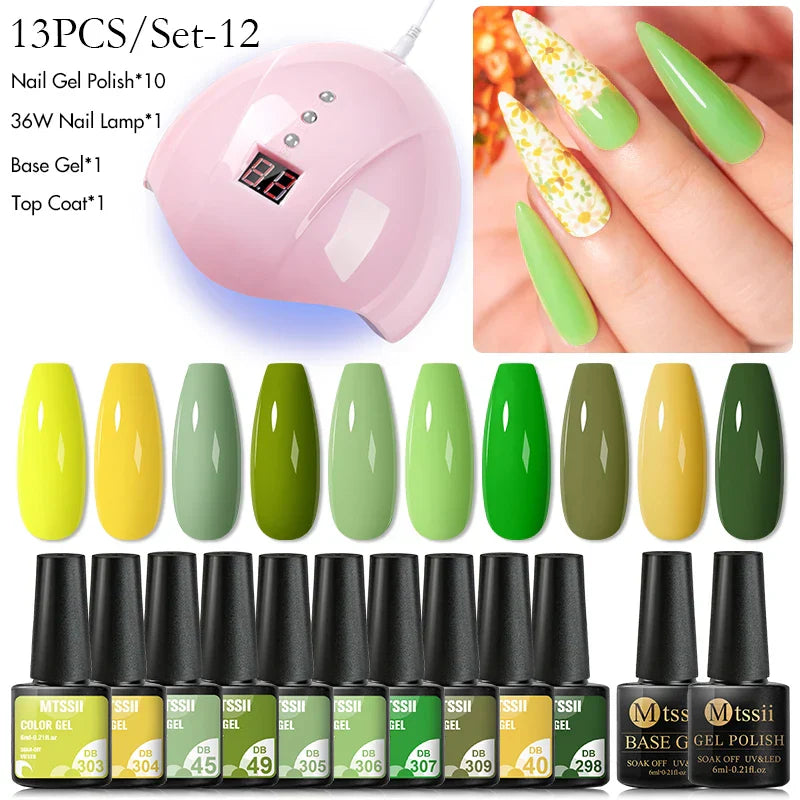 Mtssii 13/16Pcs Gel Nail Polish Set With 36W