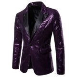 Men's Suit Round Sequin Pocket Single Row Button